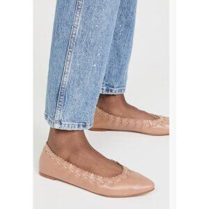 See By Chloe Ballet Flats Size39 Beige Leather Almond Toe Slip On Designer Shoes